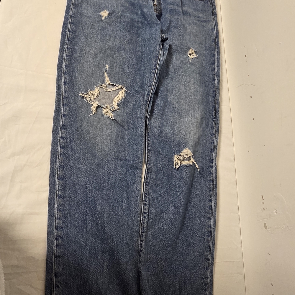 Levi's Distressed Light Blue Boyfriend Jeans